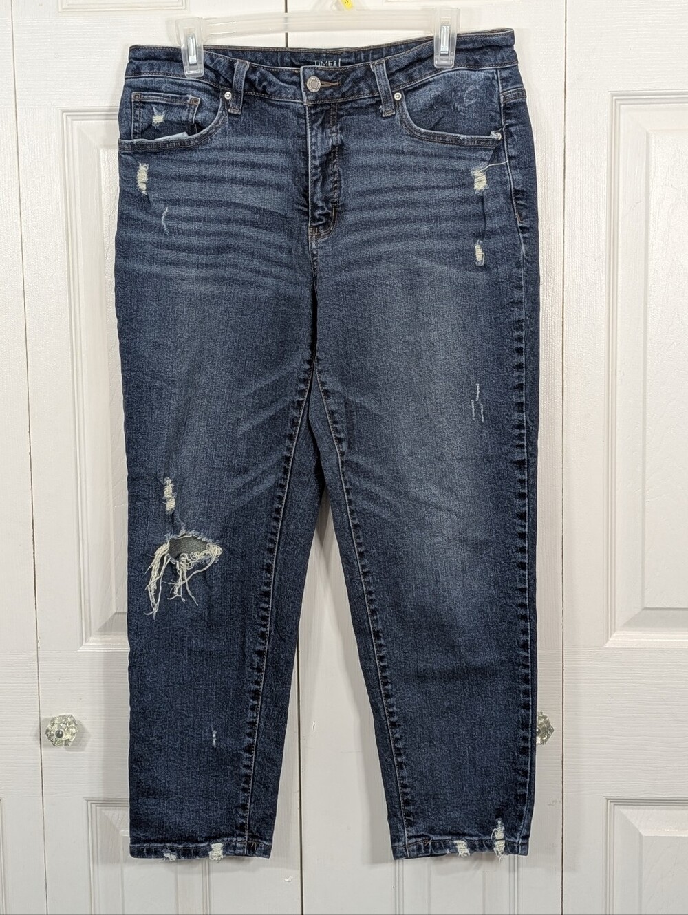 Time and Tru: Mid Rise Distressed Ankle Jeans - Size 12